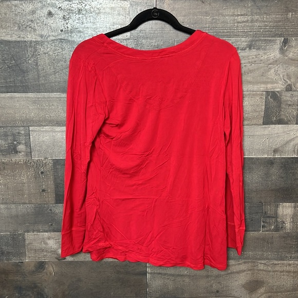 Soft Soma Red Peasant Sleeve Top - Picture 4 of 7